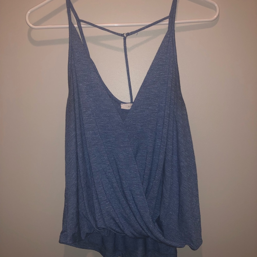 LUSH blue wrap tank top